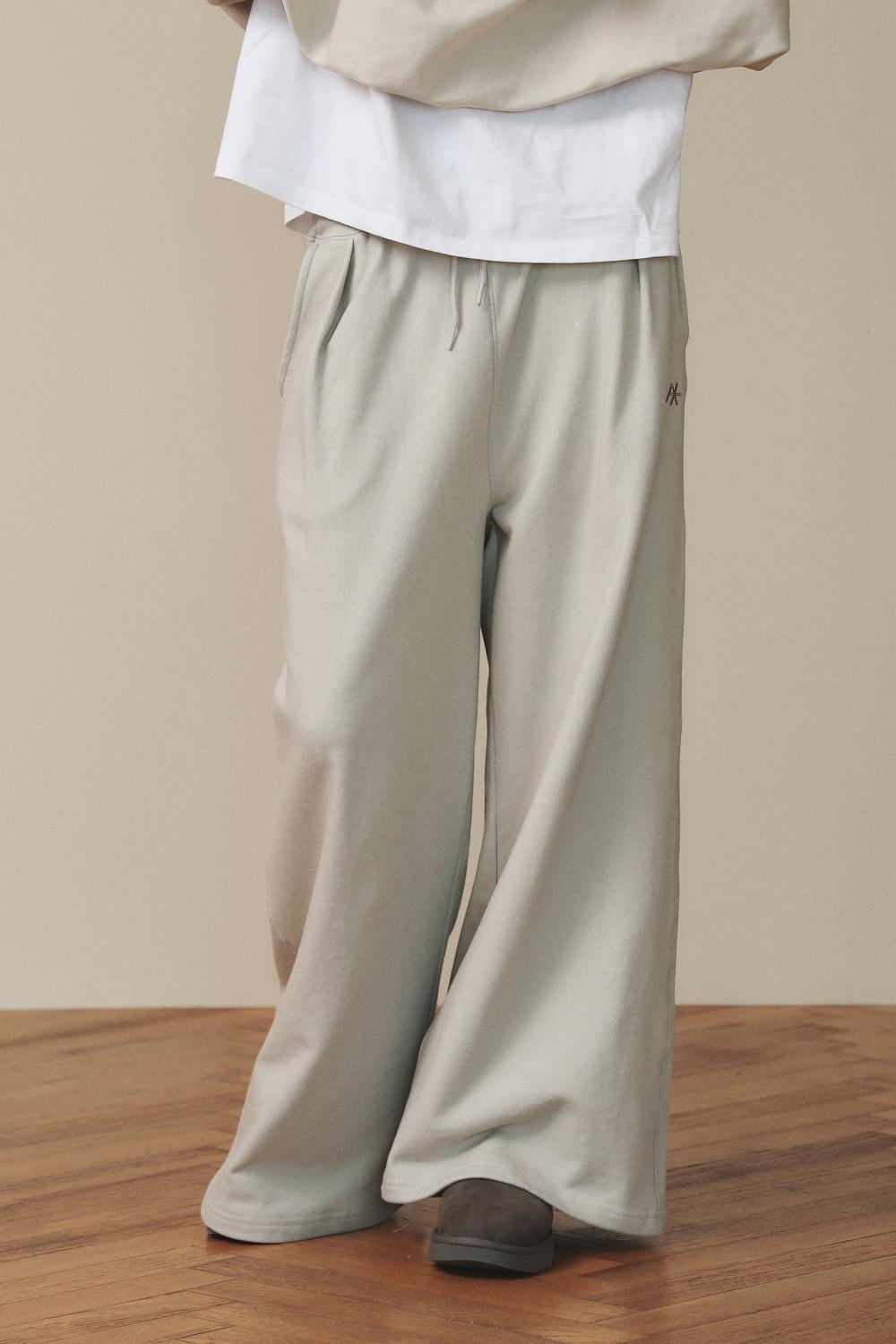Saalty-Pig Fold Wide Pants / LightBeige