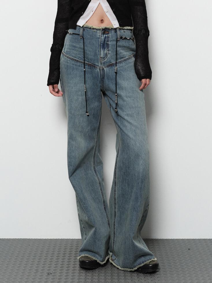 CUTTING WIDE BOOTSCUT DENIM (blue)