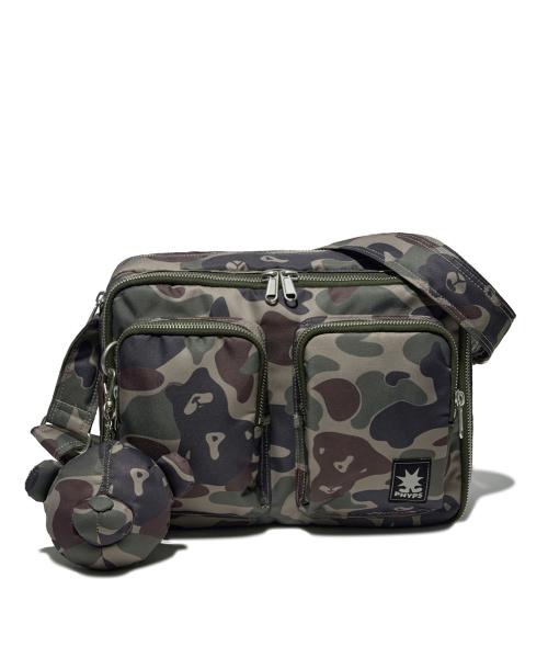 피지컬 에듀케이션 디파트먼트(PHYSICAL EDUCATION DEPARTMENT)  베어 키링 나일론 멀티 포켓 크로스백 (M)_카모 - 사이즈 & 후기 | 무신사