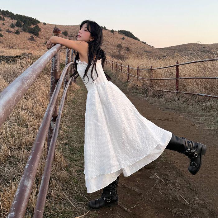 [2nd Order] TUBE TOP LACE LONG OPS (WHITE)