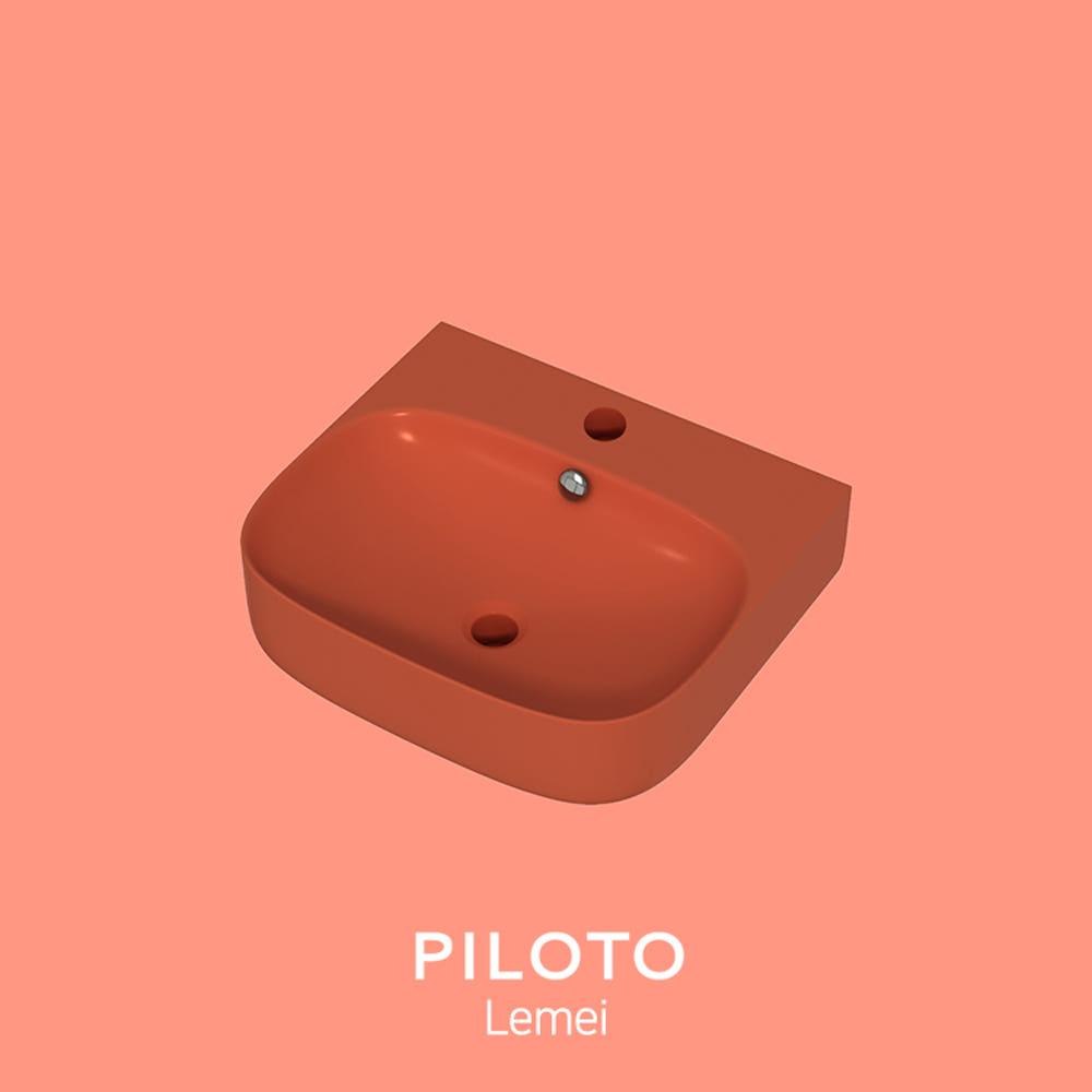 더죤테크 벽걸이세면대 컬러 세면대 르메이벽걸이162 텐저린