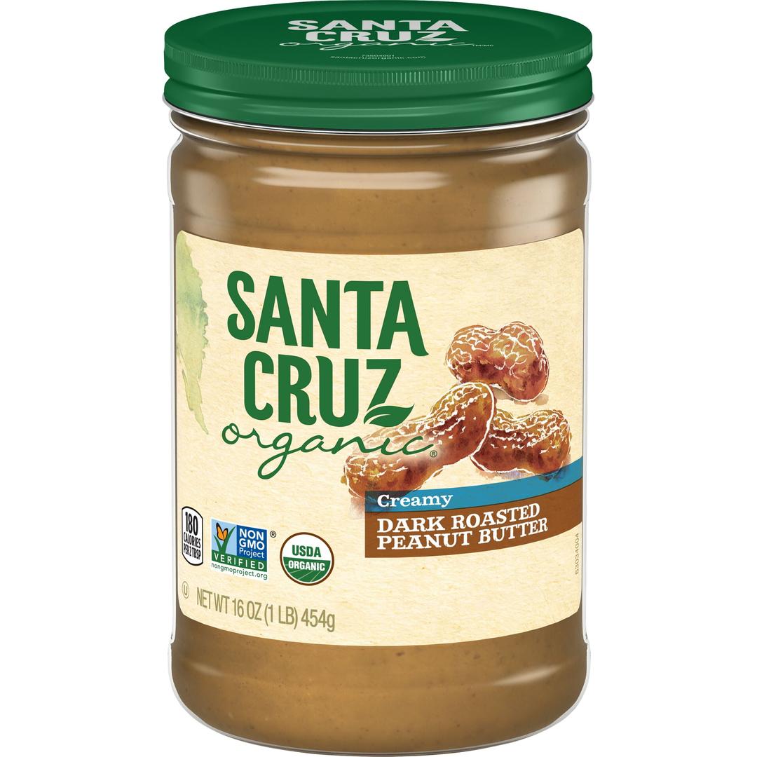 Santa Cruz Organic Creamy Dark Roasted Peanut Butter, 16 Ounces