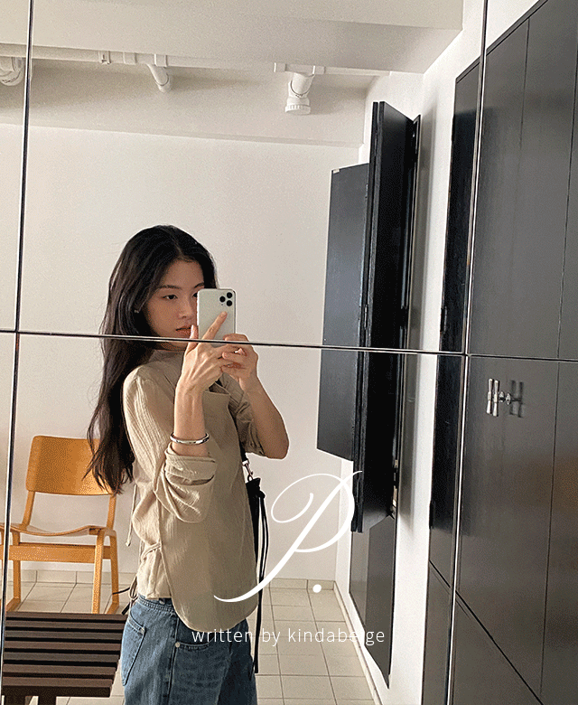 킨다베이지 [page] 글리츠 링클 뷔스티에 블라우스 (3color)┃오늘출발