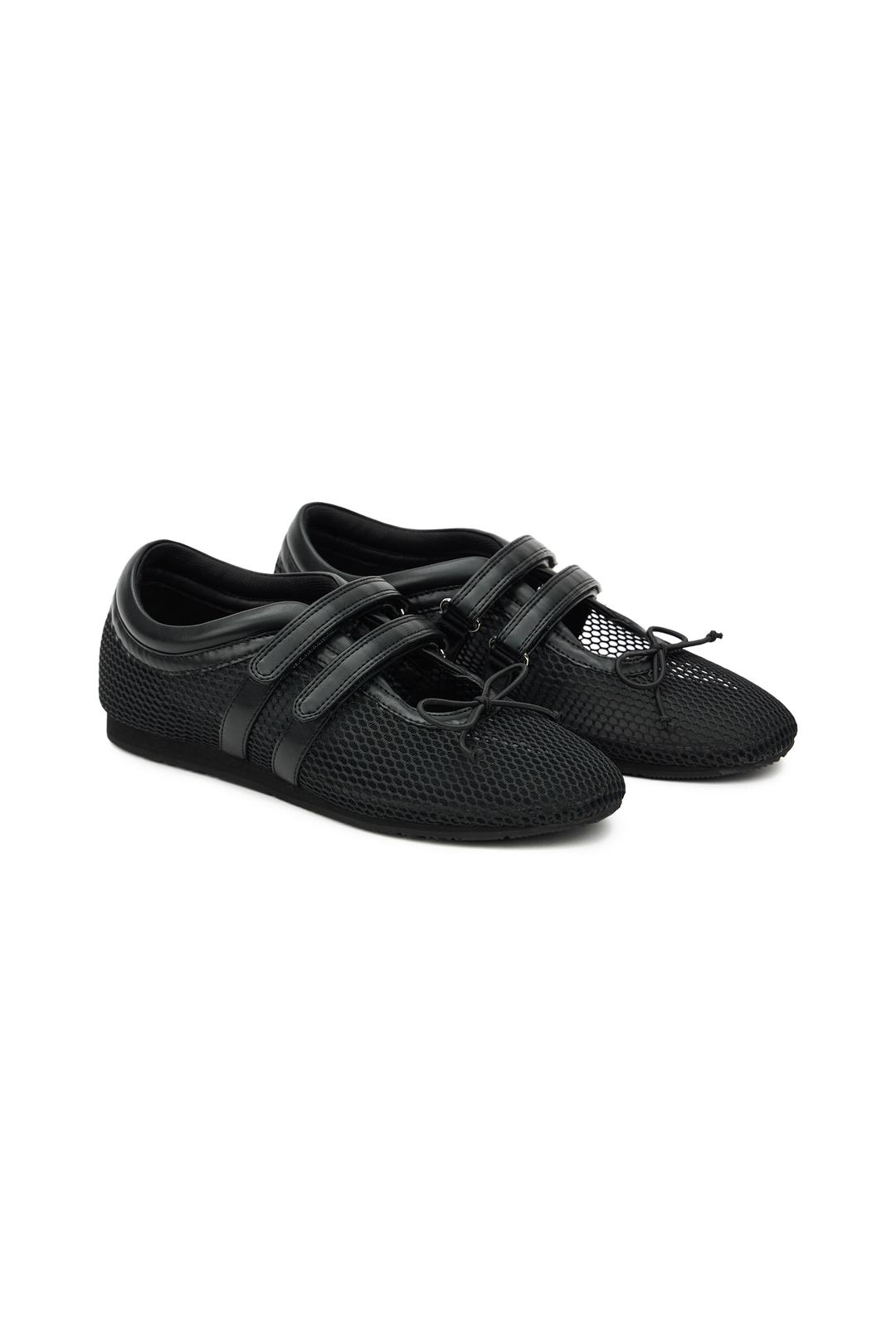 DEINET RIBBON MOZZI SHOES IN MESH BLACK