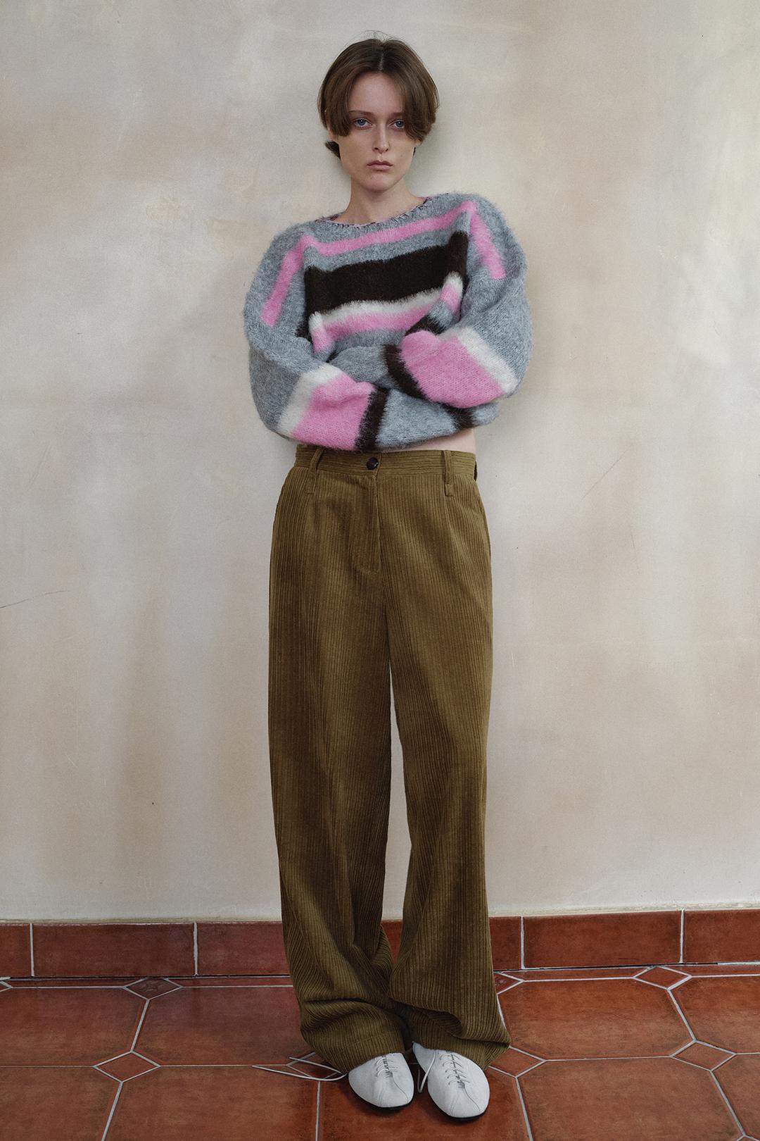 VINTAGE CORDUROY WIDE PANTS_OLIVE GREEN