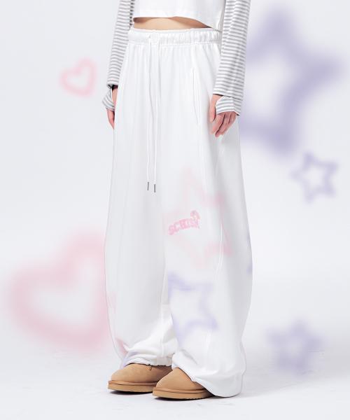 SANRIO CHARACTERS TAGGING SWEAT PANTS IVORY