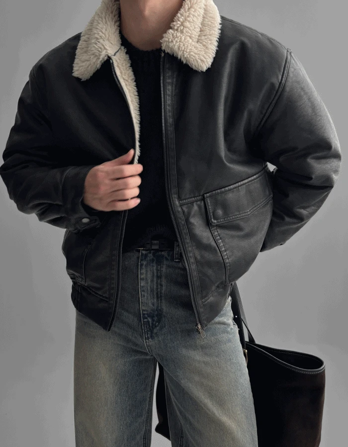 포에리 크롭 무스탕 (2Color)