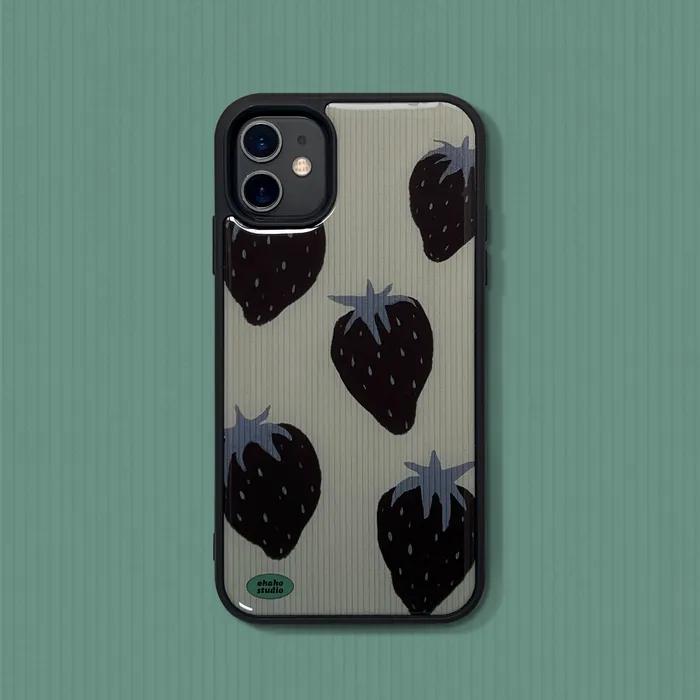 [+아이폰17]_Strawberry_(begie) Phone case (에폭시/글라스/맥세이프글라스)
