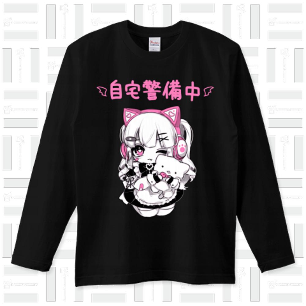 간기 마리야씨 자택 경비중! (핑크) 5.6온스 롱 티셔츠