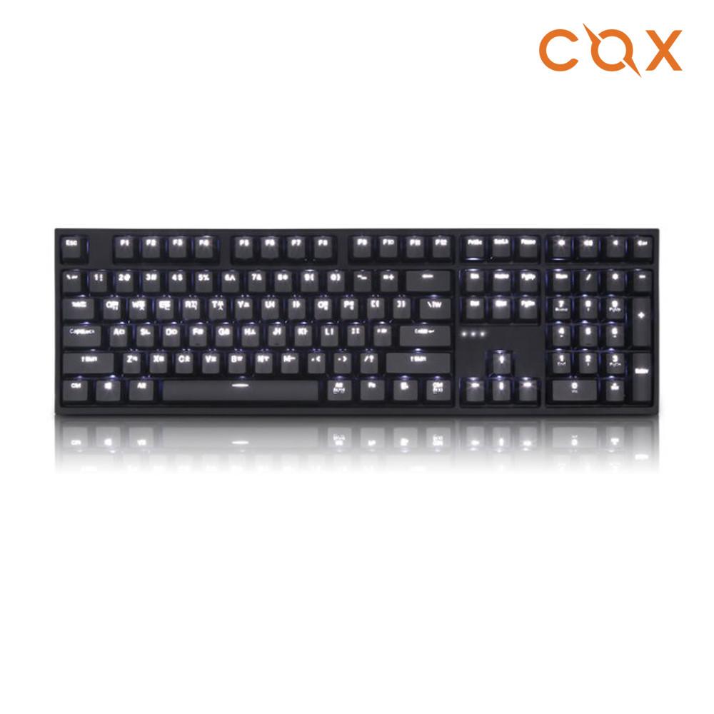 COX CK108 블랙다크그레이 게이트론 LED 게이밍 기계식키보드 갈축