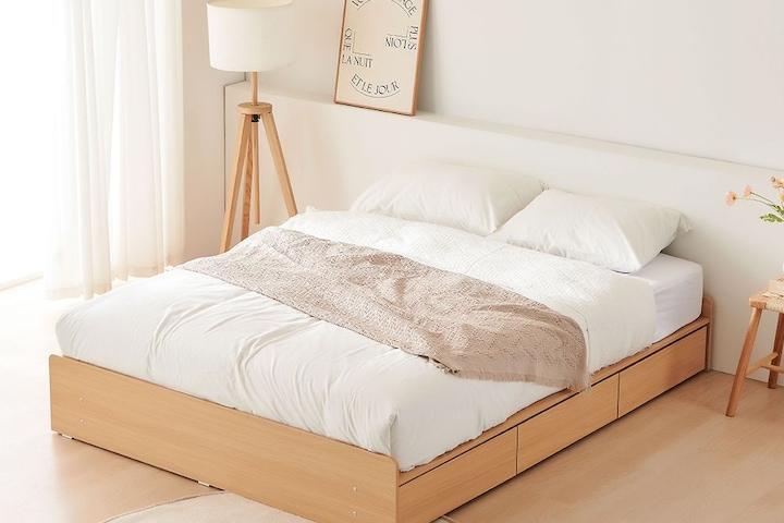 이즈 카이 헤드리스 대용량 3서랍 침대(매트포함) SS/Q 3colors