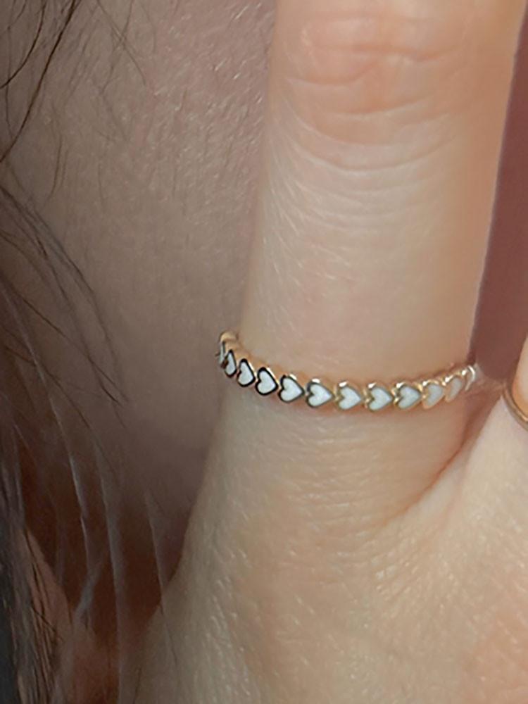 (여름 시즌) 14k 피렌체 화이트 하트 반지 3 color 포인트 우정 검지 링