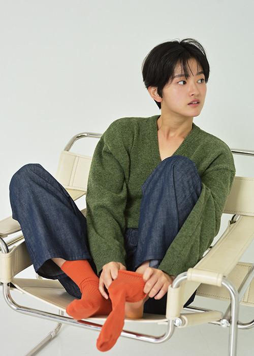 루미 V넥 니트 / green