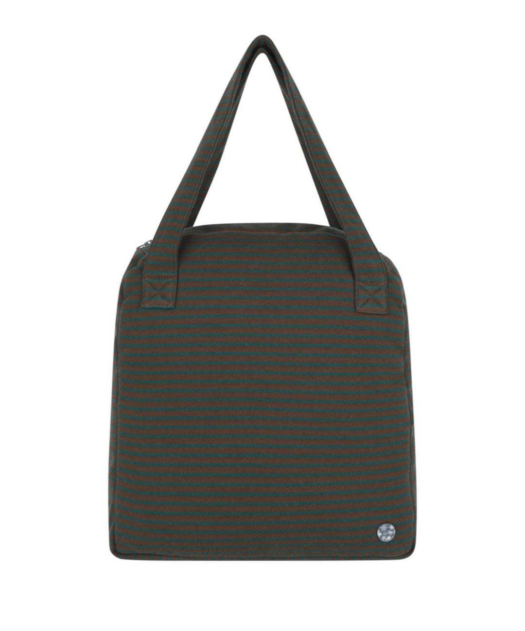 038 STRIPE TOTE BAG BROWN