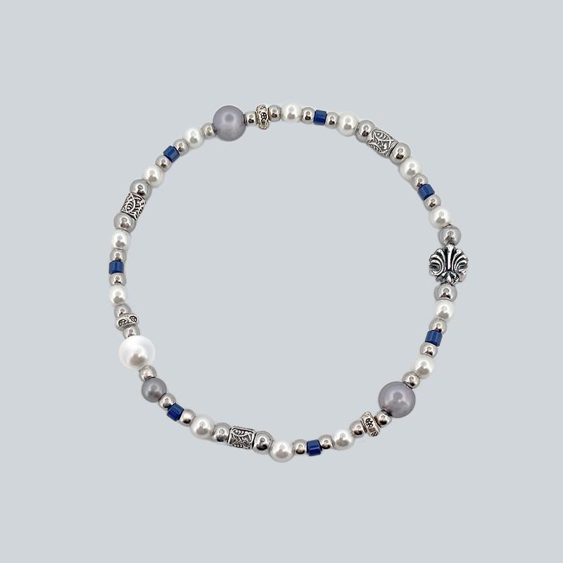 [아몬즈 단독] shell pearl blue karen beads