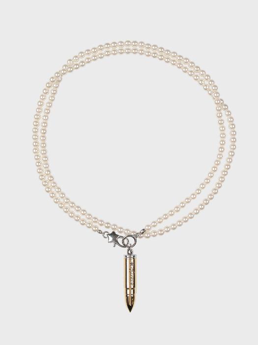 PEARL AND BULLET LONG NECKLACE