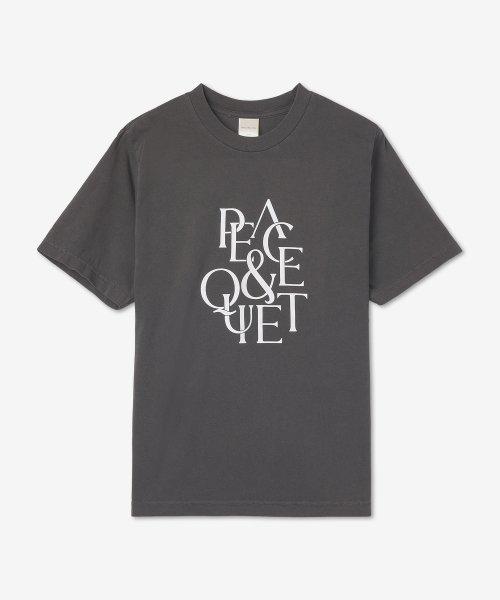 공용 세리프 반소매 티셔츠 - 블랙 / MOPQFALL2203BBLACK