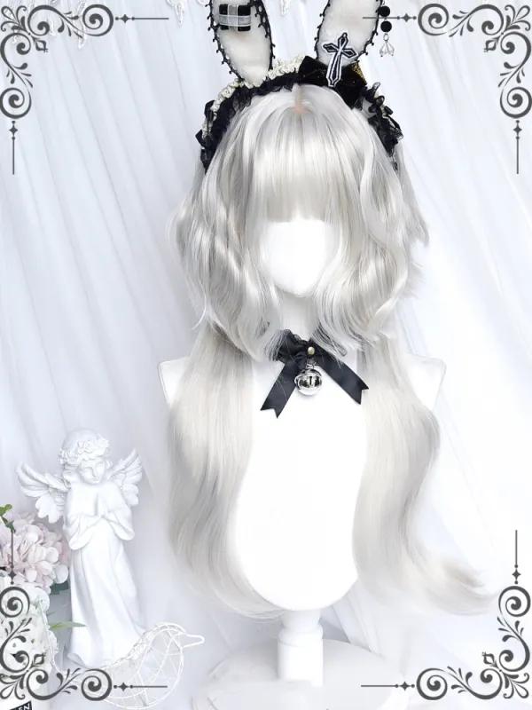 [$9.00]Silver White Short Wavy Wig / Hair Weft