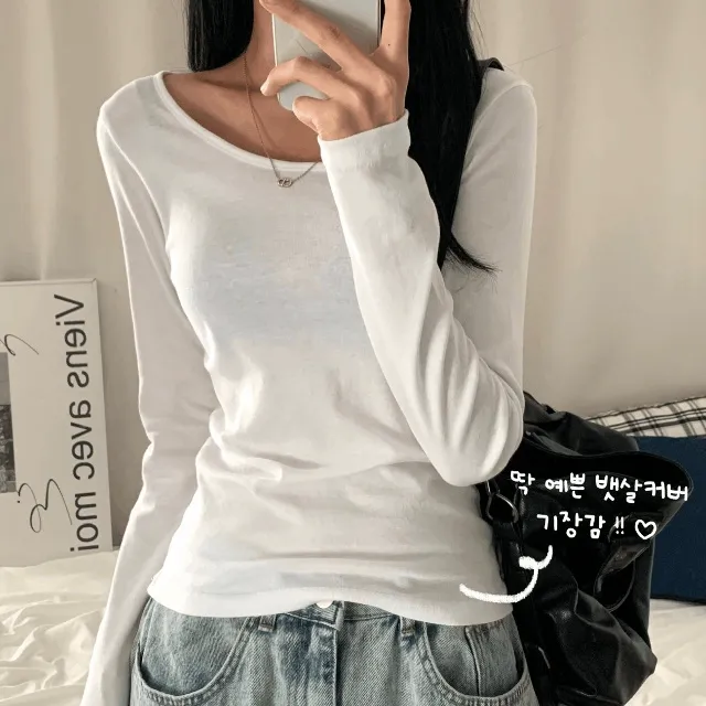 [가을신상🍂/슬림핏] 데일리 기본 라운드 이너 긴팔 티셔츠 (8col)