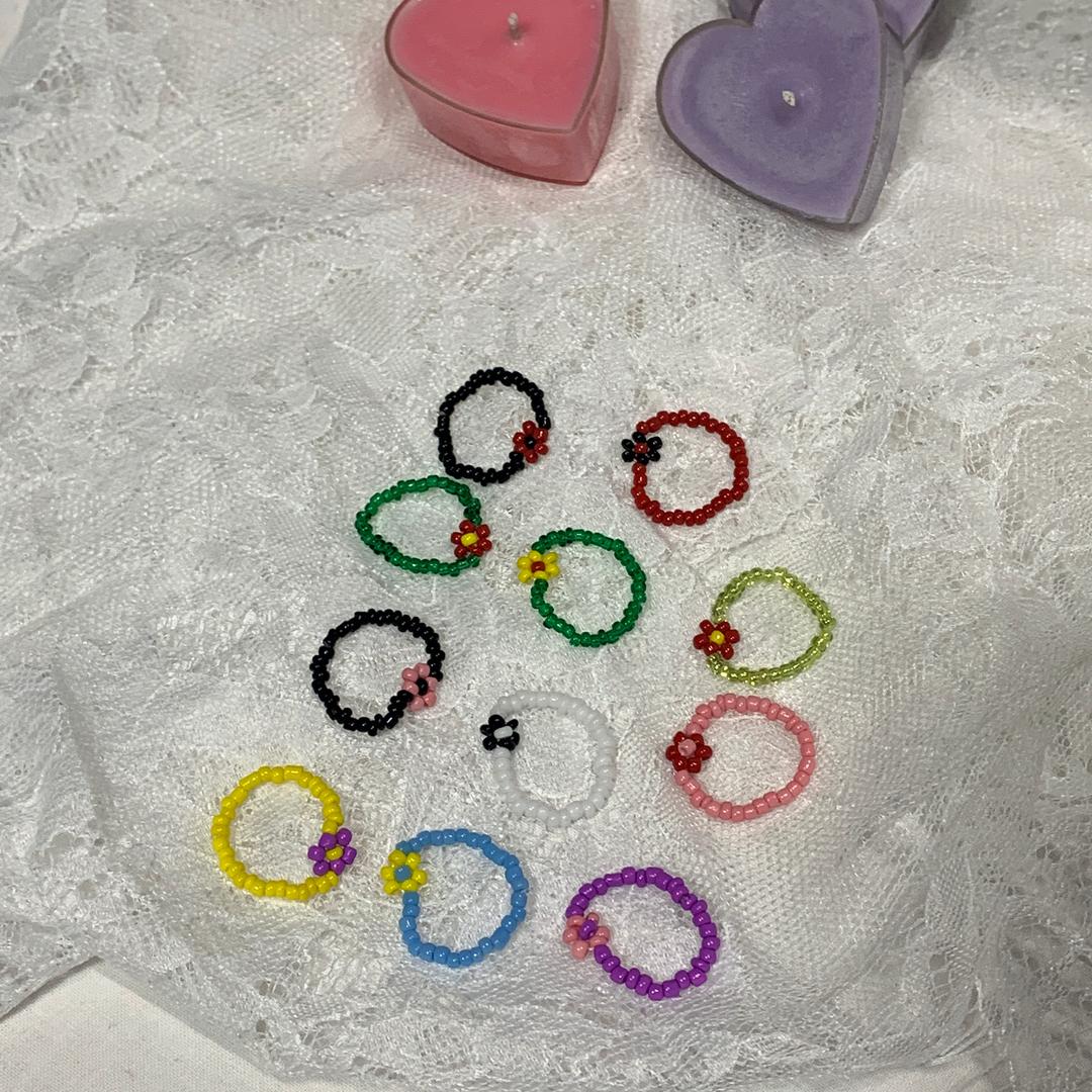 꽃하나 비즈반지 ver2 [렛채스튜디오]