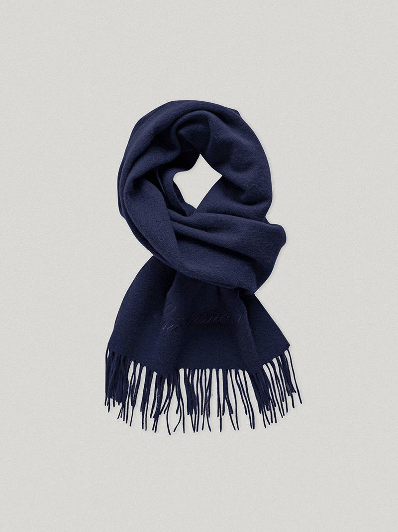 Navy Everett Wool Scarf
