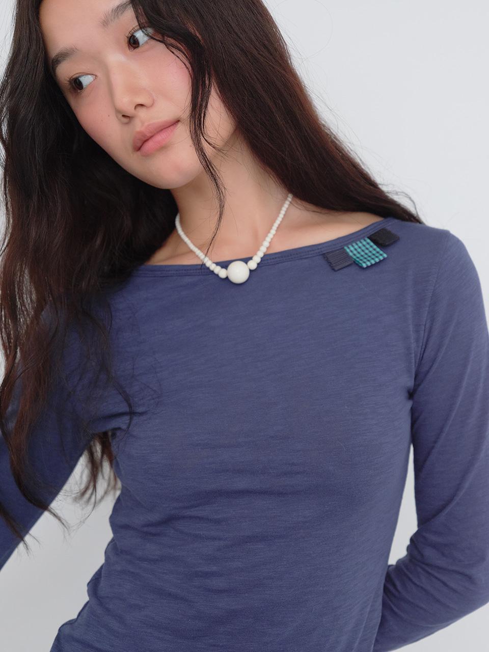 [2차 입고]Yunhi Long Sleeve Tee (Navy Blue)