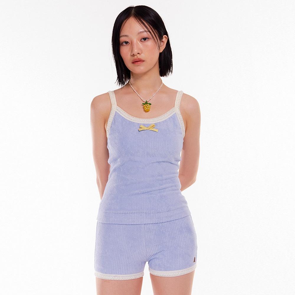 RIBBED TERRY SLEEVELESS TOP_BLUE