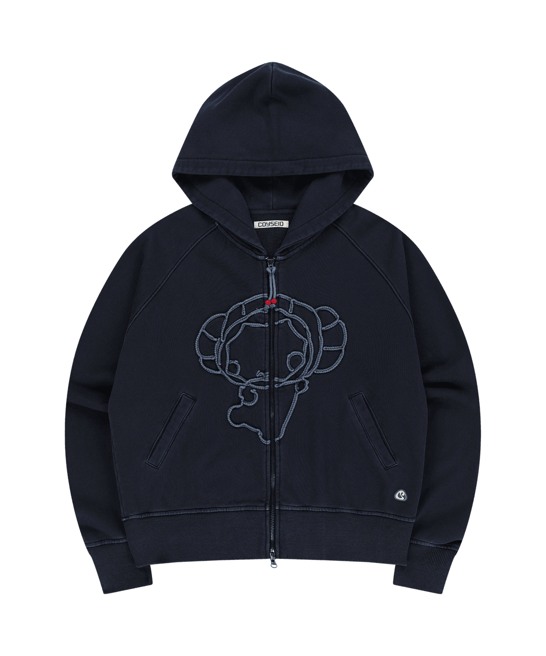 VINTAGE TAPE HOOD ZIP-UP NAVY