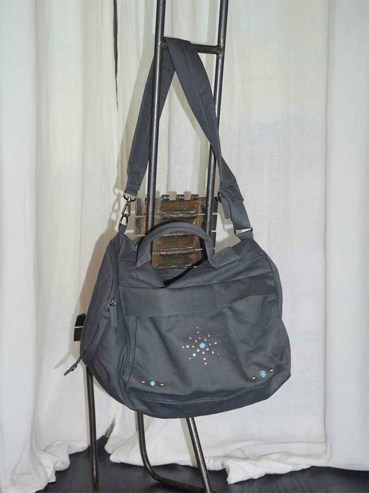 Three-Way Stud Twill Bag Cool Gray