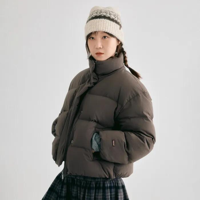 high neck duck down short padding (4color)