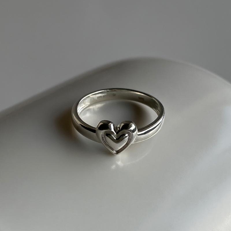 [하트주얼리] 실버 더블 하트 위아몬즈 반지