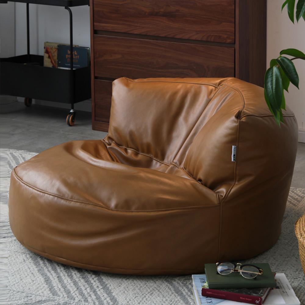 예스우드 몽쉘 인조가죽 빈백 소파 원형 좌식쇼파