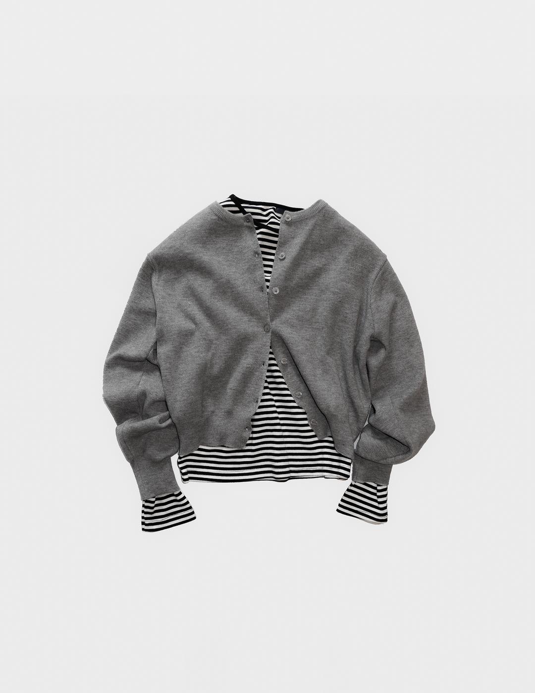 Clove basic cardigan In Heather grey (2c)