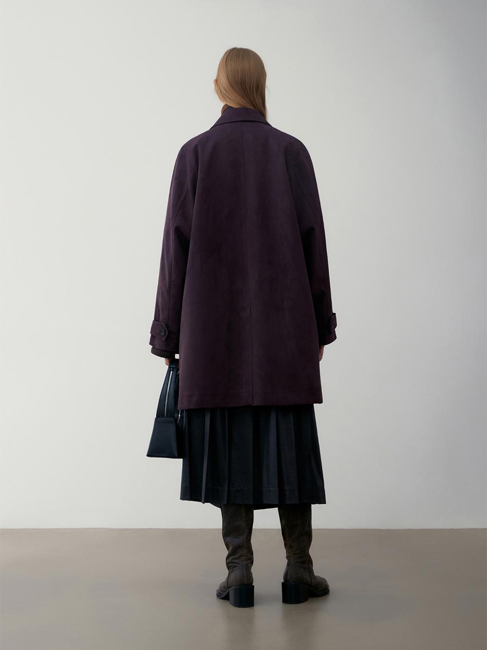 SUEDE HALF COAT_PURPLE