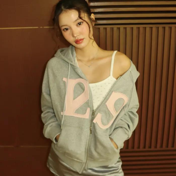 129 로고 패치 후드 집업 - 5 COLOR