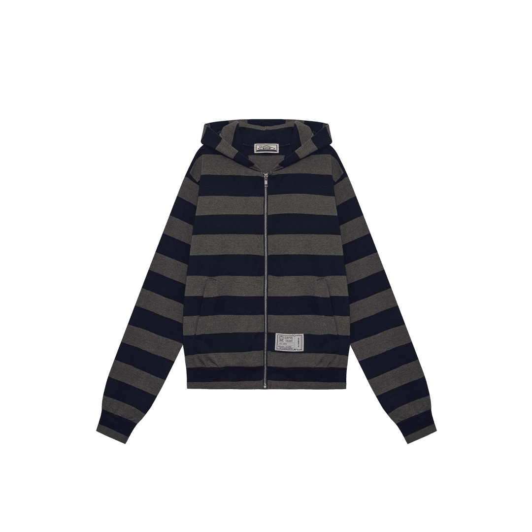 saros stripe zip-up - Navy(1)