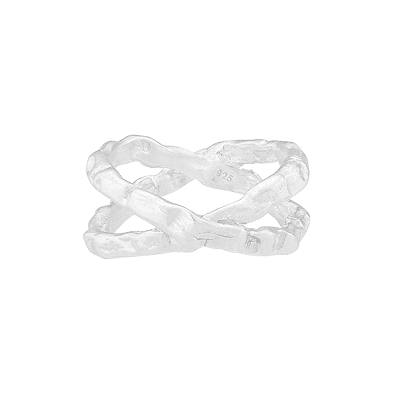 [LEHAUL] CROSS LACE RING (silver925)