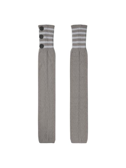 원사이드 버튼 레그 워머 [그레이]