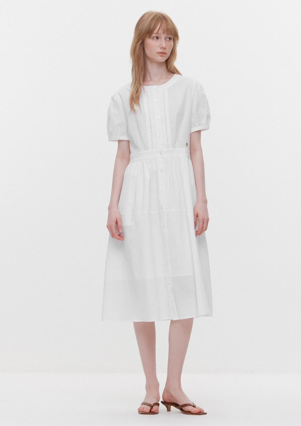 레이스 라운드넥 반팔 원피스(MAGBOP10MWH)