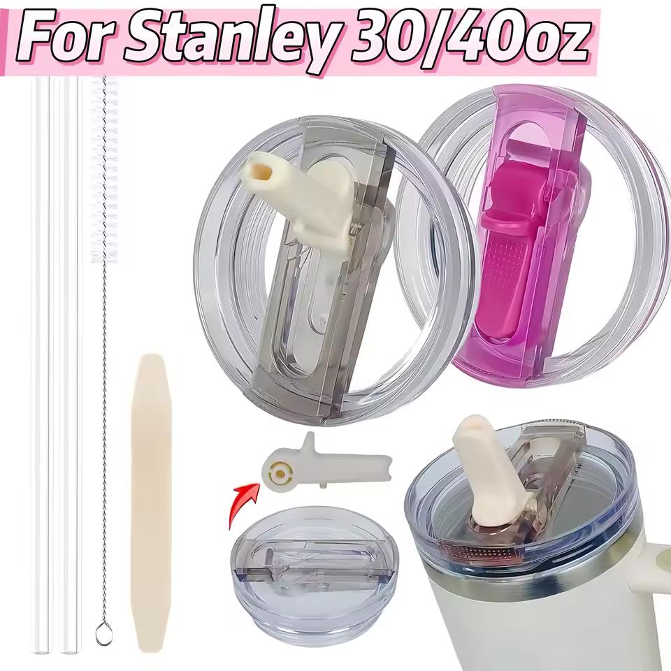 Stanley 30oz 40oz 누출 방지 플립 밀짚 뚜껑 교체, BPA 프리 분리형 여행용 커버 액세서리 간편한 청소