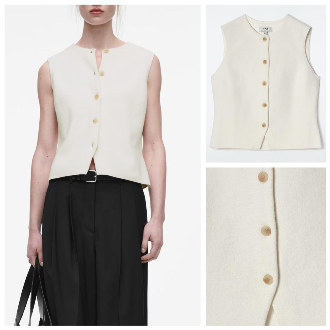 COS 코스 코튼 니트 베스트 블랙 1277766001