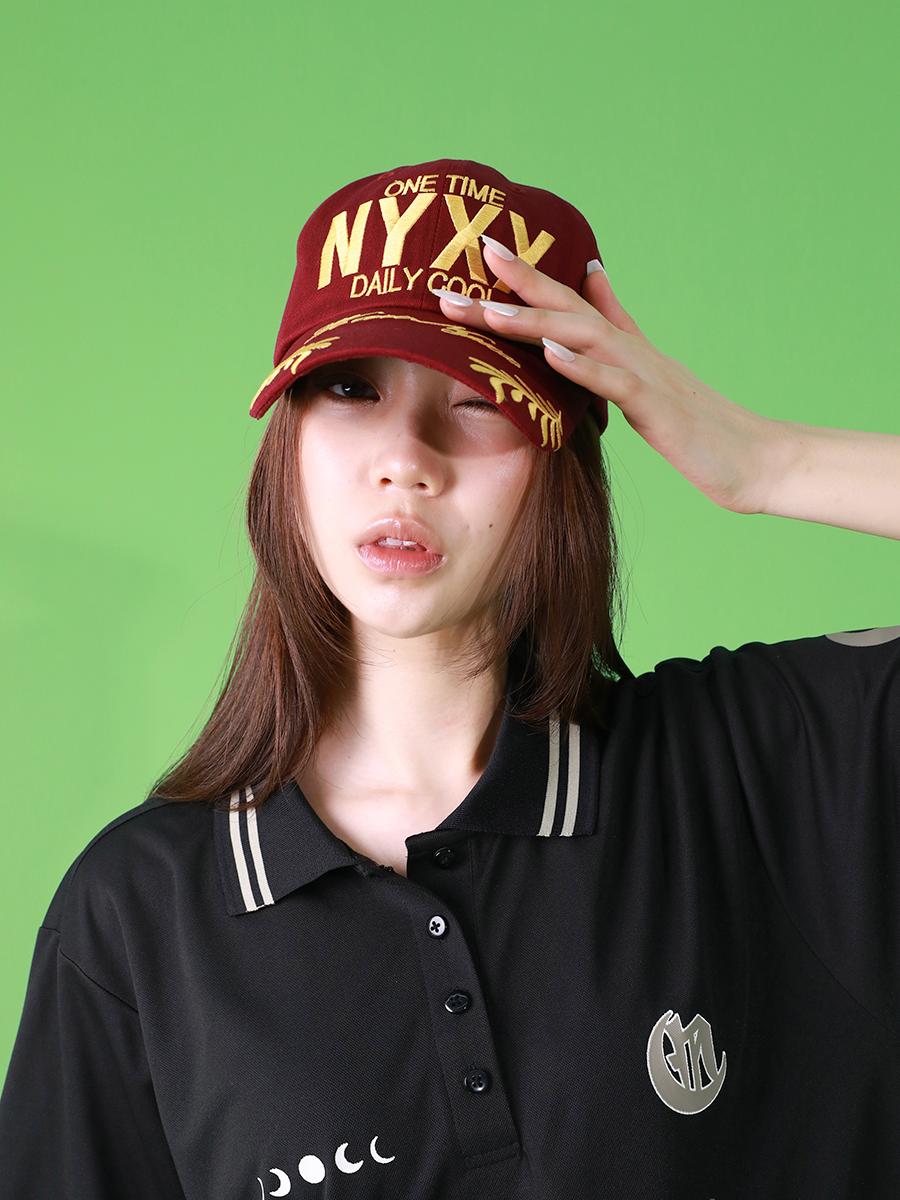 NYX SLOGAN BALL CAP BURGUNDY