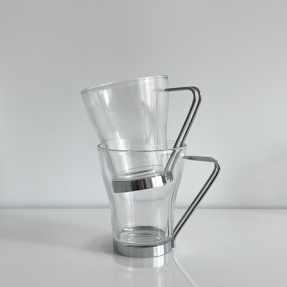 (렛씨온니굿띵) 스텐 핸들 유리컵 1p 홈카페 유리잔 커피잔 집들이선물 포장