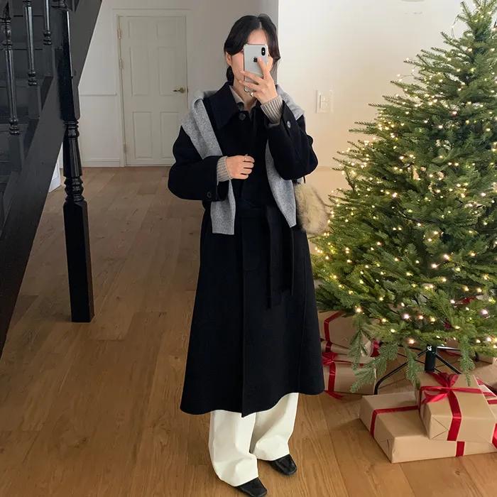 [라세지스지혜PICK] cashmere single handmade coat-black