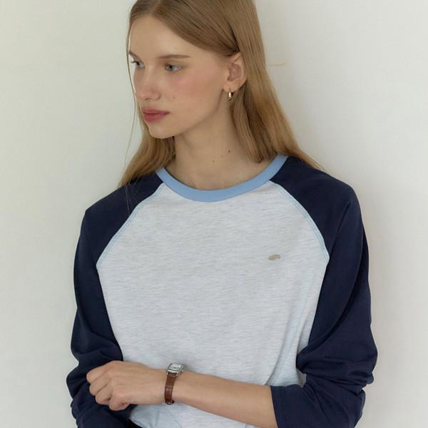 [M사이즈:11/28예약배송]Two-tone Raglan T-shirt - Navy