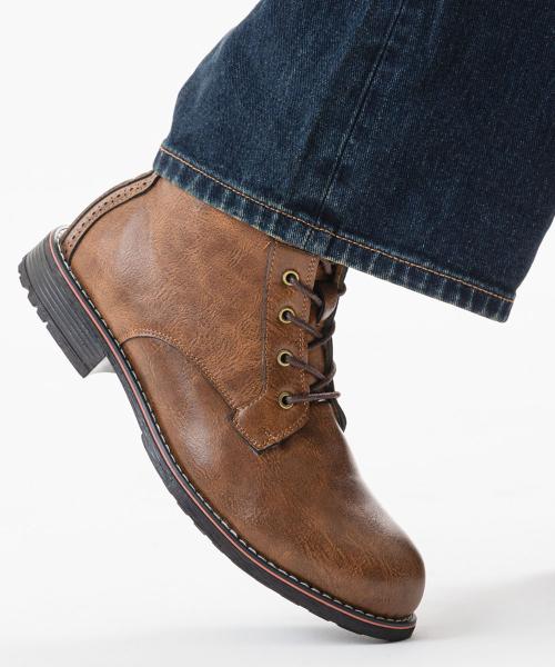 MONO22 러브굿 클래식 웨스턴 워크 부츠 브라운