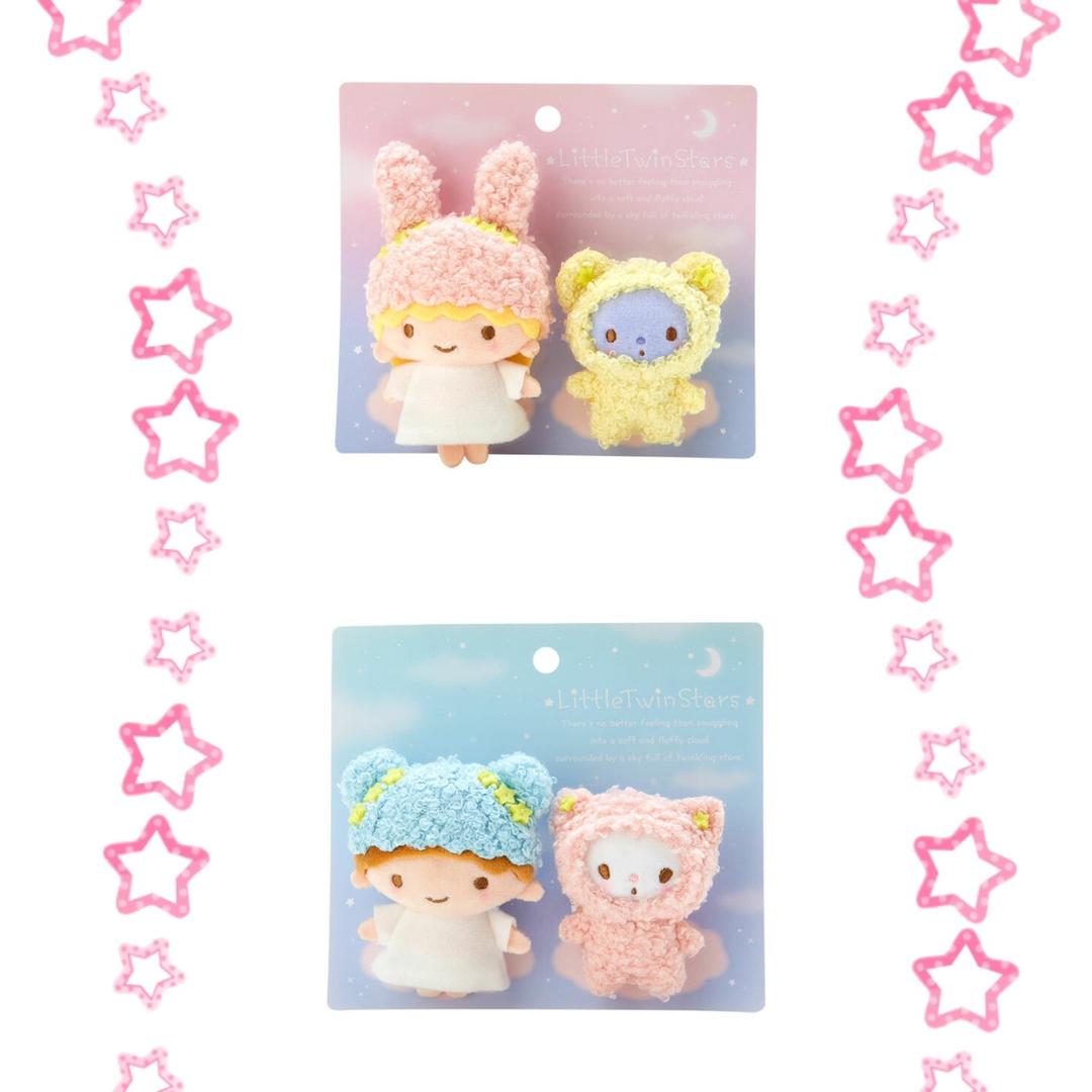 산리오 리틀트윈스타 후와후와 팬시 마스코트 브로치
