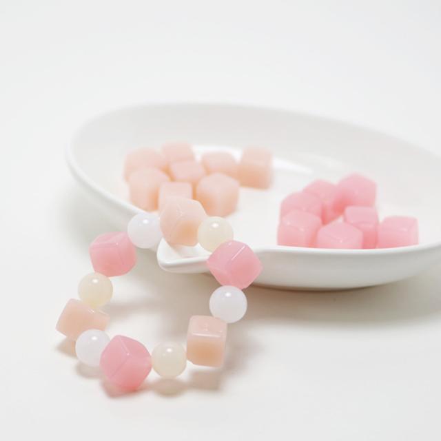 도매 젤리컬러 사각비즈 250g(약250개) 키링 팔찌만들기 비즈 공예 악세사리부자재