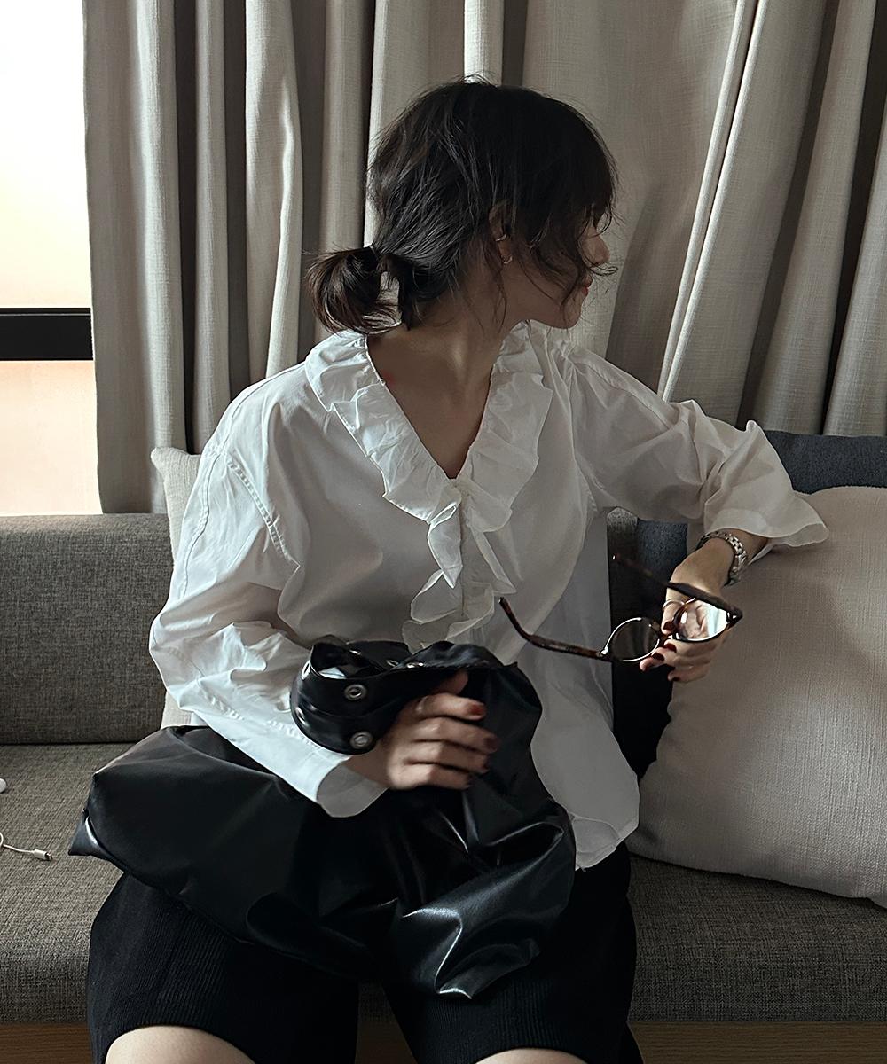 러쉬 프릴 셔츠 (2colors)