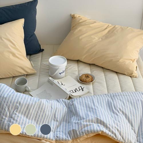 15%핫딜* [라튤립] 마레 고밀도 스트라이프 순면 체온조절 양면 차렵이불 SS/Q/K 3 colors